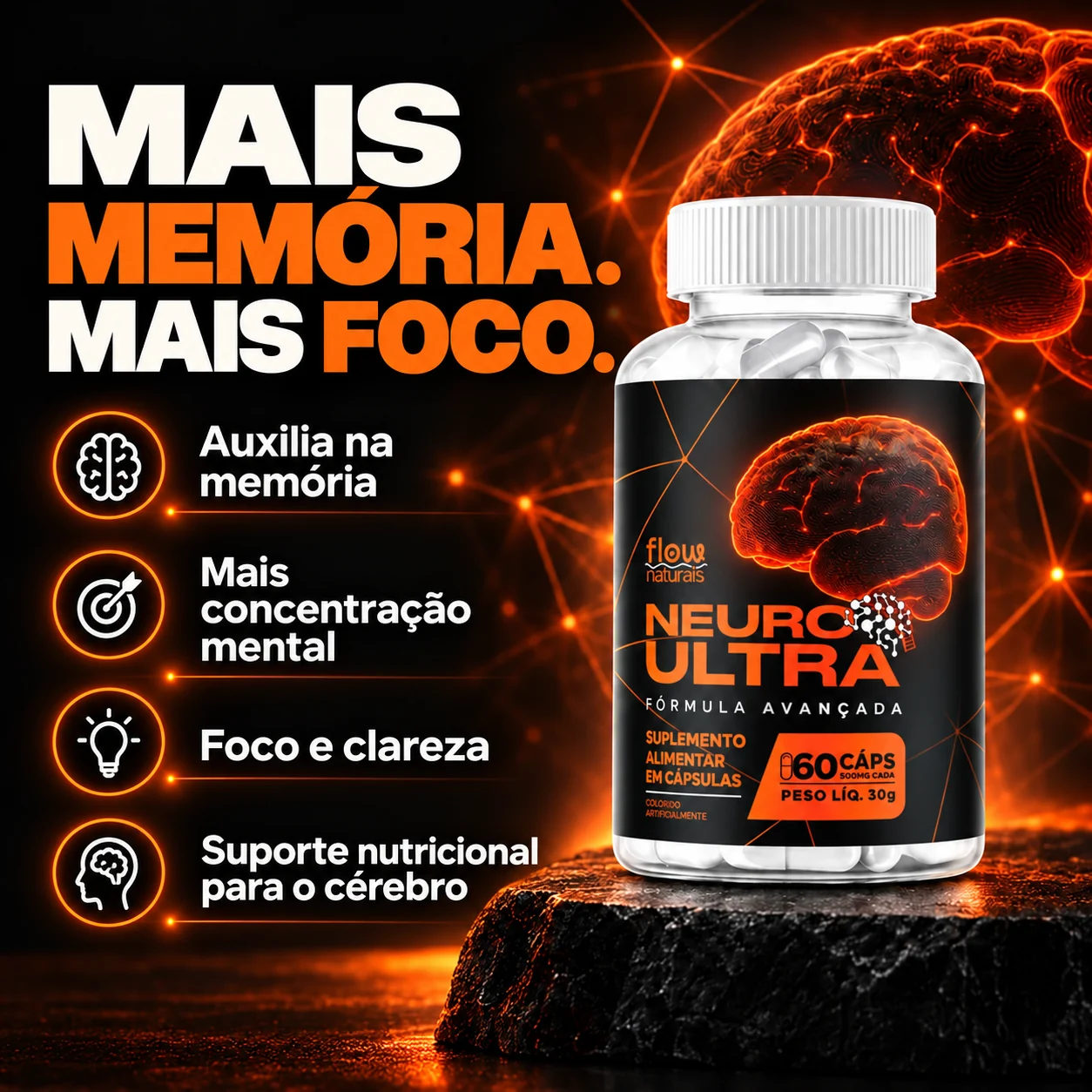 Mais memória e mais foco: auxilia na memória, concentração mental, foco e clareza